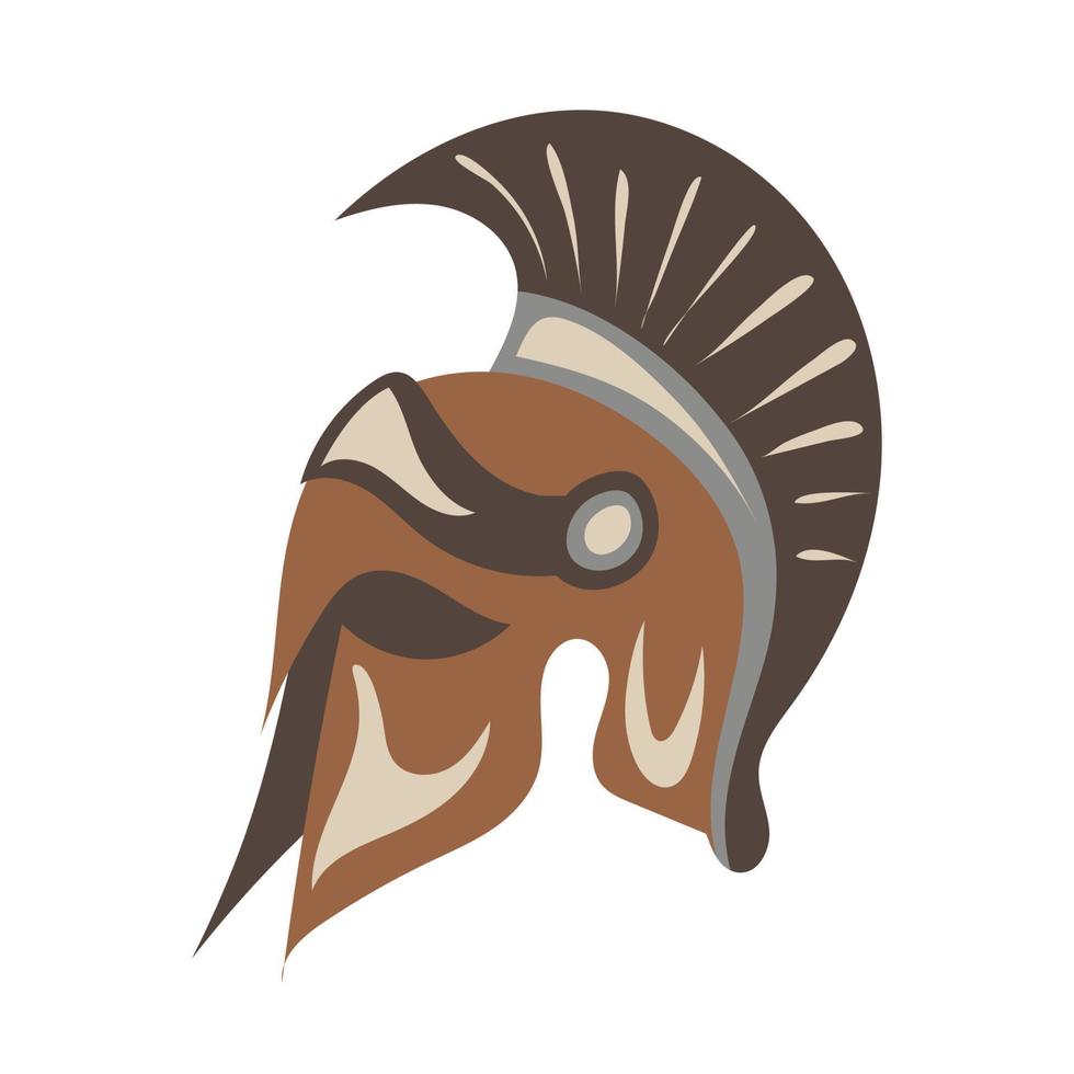 espartano Guerreiro símbolo, emblema. espartano capacete logotipo, espartano grego gladiador capacete logotipo. vetor