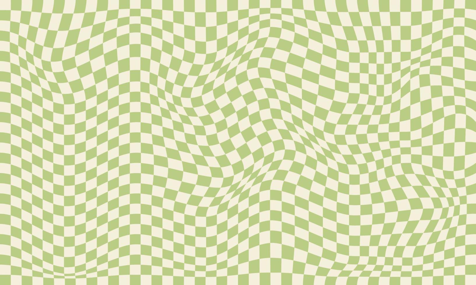 na moda ondulado verde fundo. vetor ilustração do xadrez papel de parede com ótico ilusão