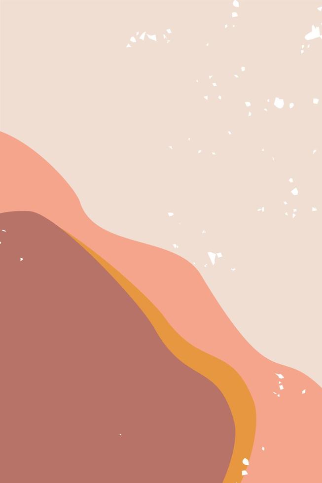 abstrato contemporâneo estético fundo com deserto, montanhas, Sol. terra tons, queimado laranja, terracota cores. boho parede decoração. meio século moderno minimalista arte imprimir. orgânico forma vetor