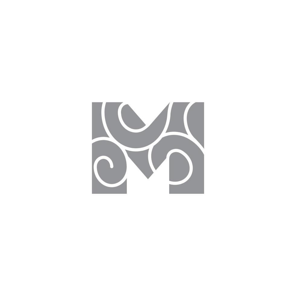 letra m curvas mosaico símbolo logotipo vetor