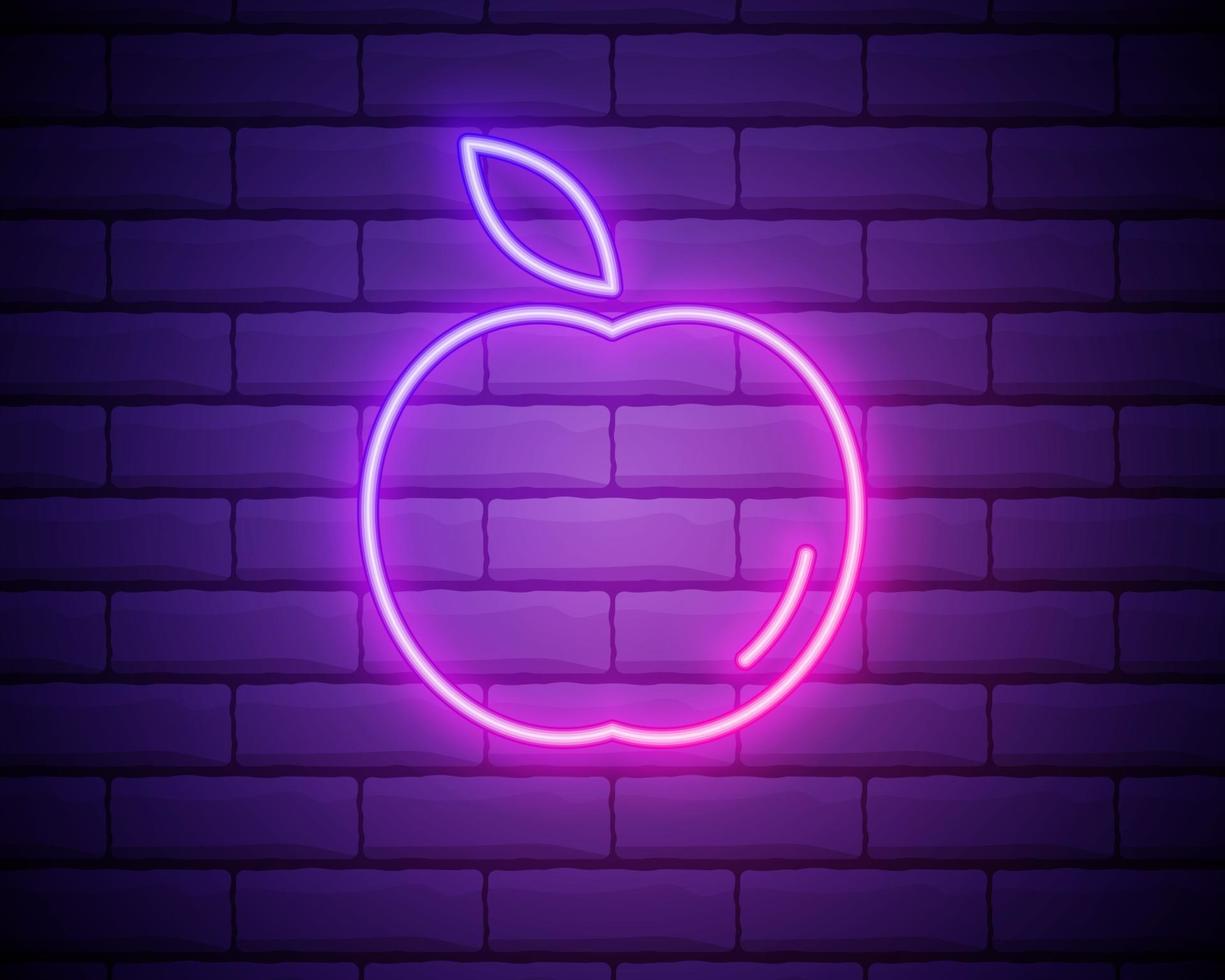 ícone apple neon vetor