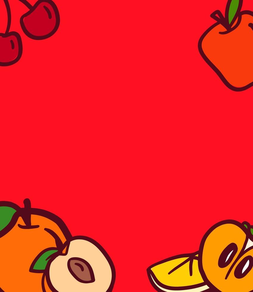 fundo de frutas de verão com espaço de cópia para o texto. modelo de banner de vetor