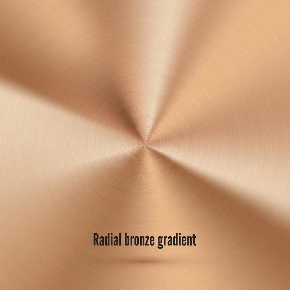 bronze radial textura com arranhões. metálico frustrar superfície. cobre realista gradiente. vetor ilustração