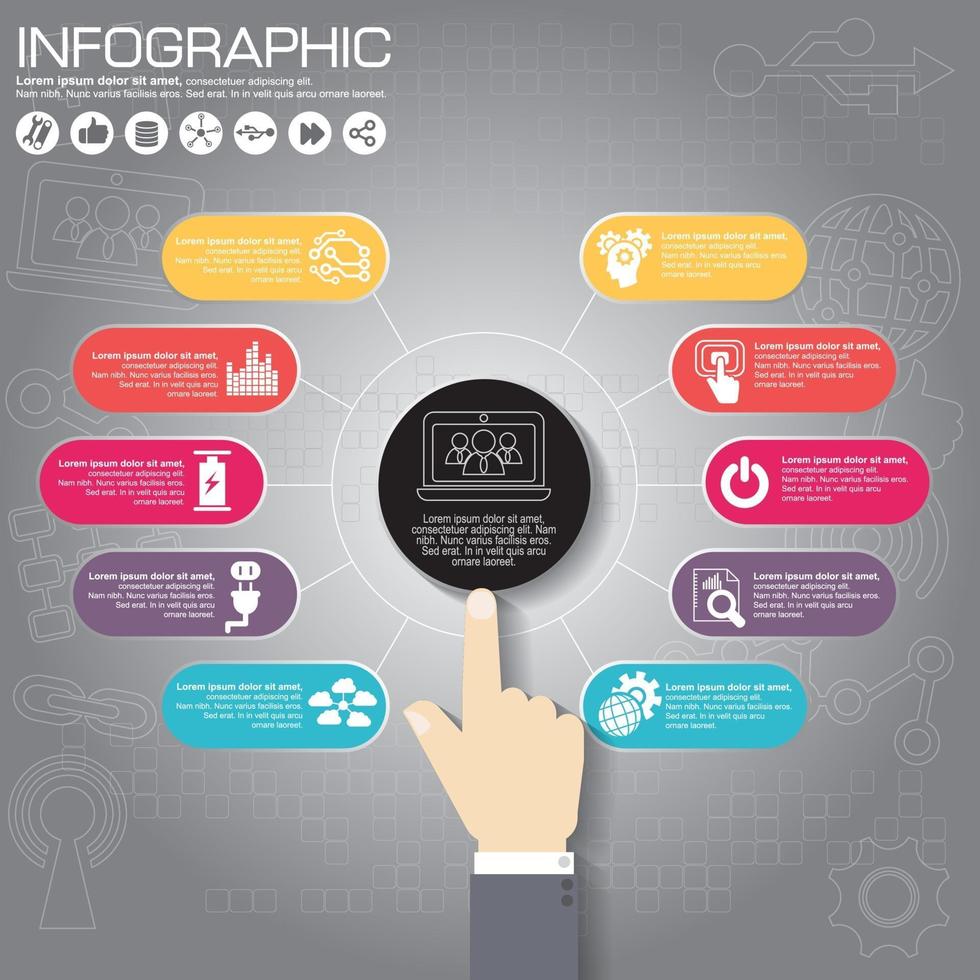 uso de modelo de infográfico para banner, folheto, site vetor