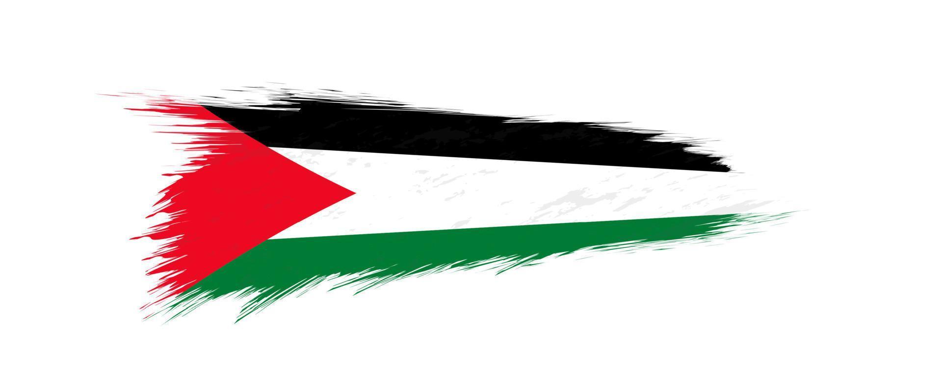 bandeira do Palestina dentro grunge escova AVC. vetor