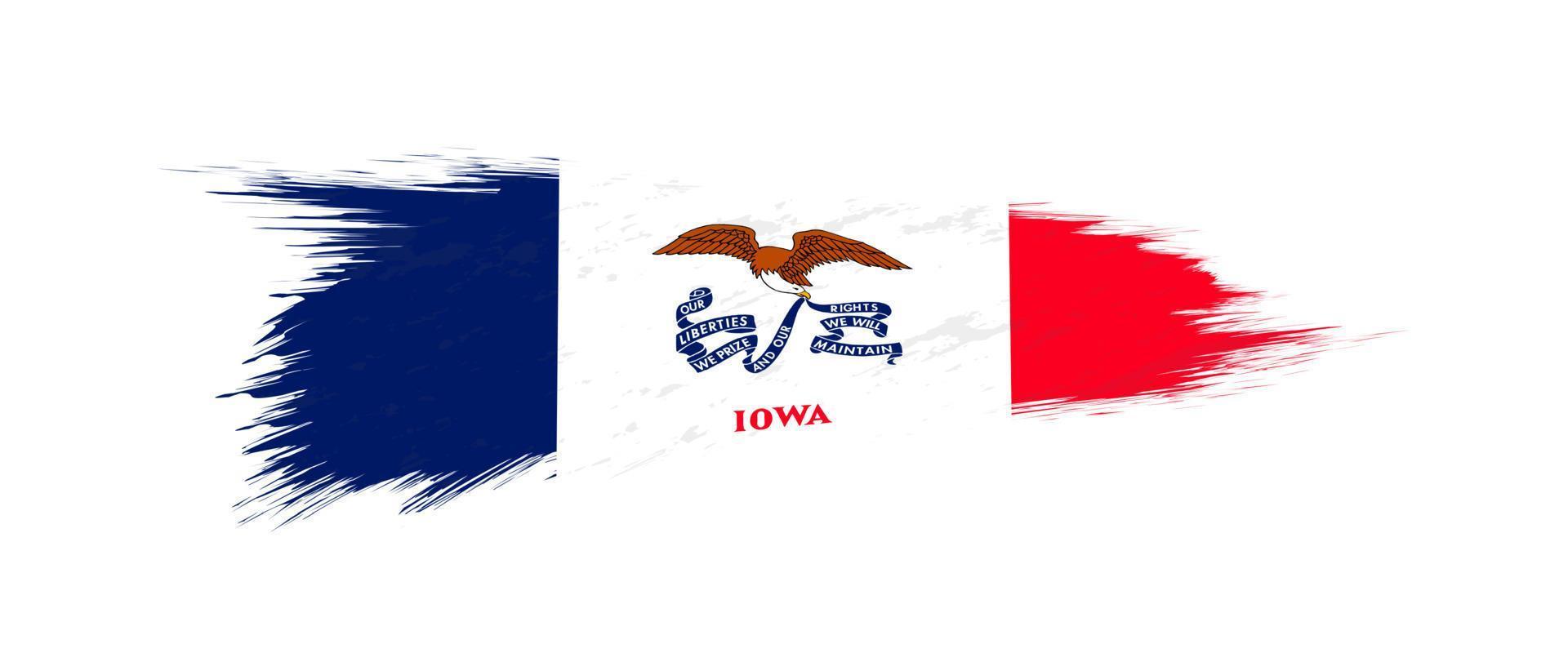 bandeira do iowa nos Estado dentro grunge escovar. vetor