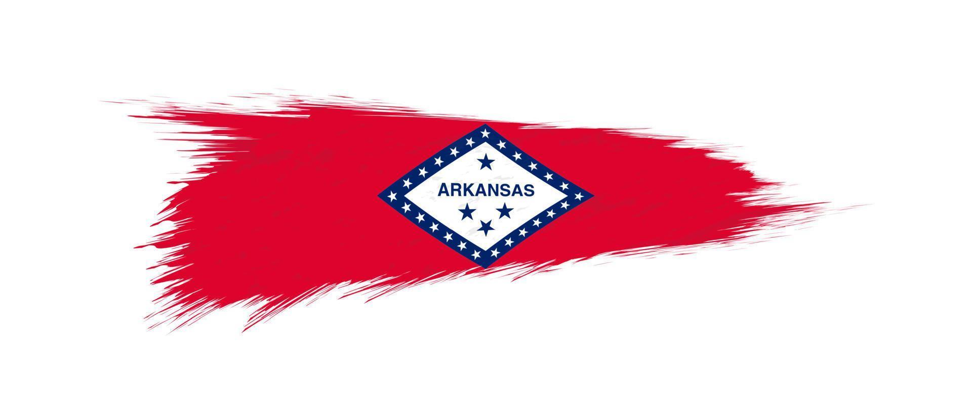 bandeira do Arkansas nos Estado dentro grunge escovar. vetor