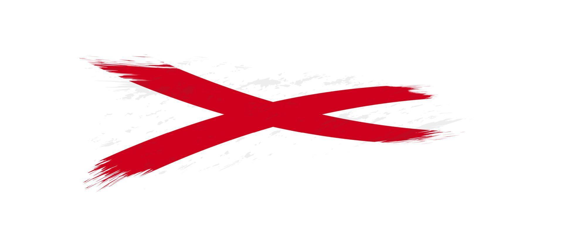 bandeira do Alabama nos Estado dentro grunge escovar. vetor
