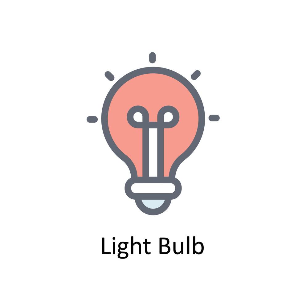 luz lâmpada vetor preencher esboço ícones. simples estoque ilustração estoque