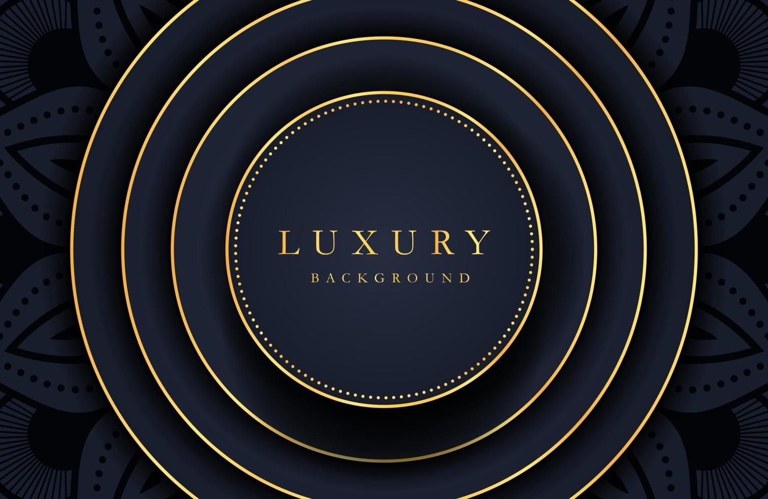 fundo elegante luxuoso com elemento dourado na superfície preta escura. layout de apresentação de negócios vetor