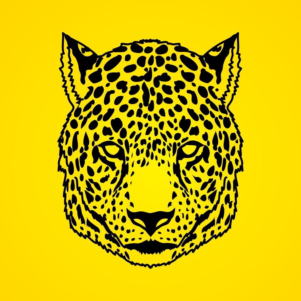 chita leopardo vista frontal vetor
