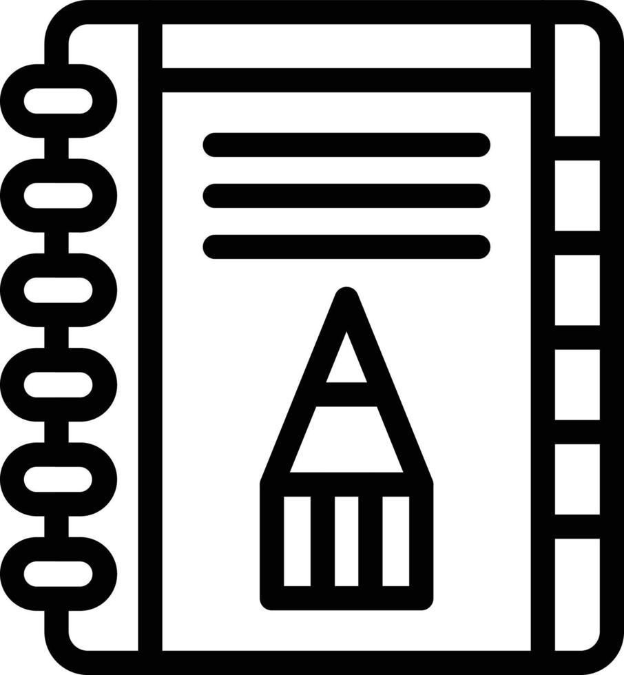 vetor Projeto caderno de desenho ícone estilo