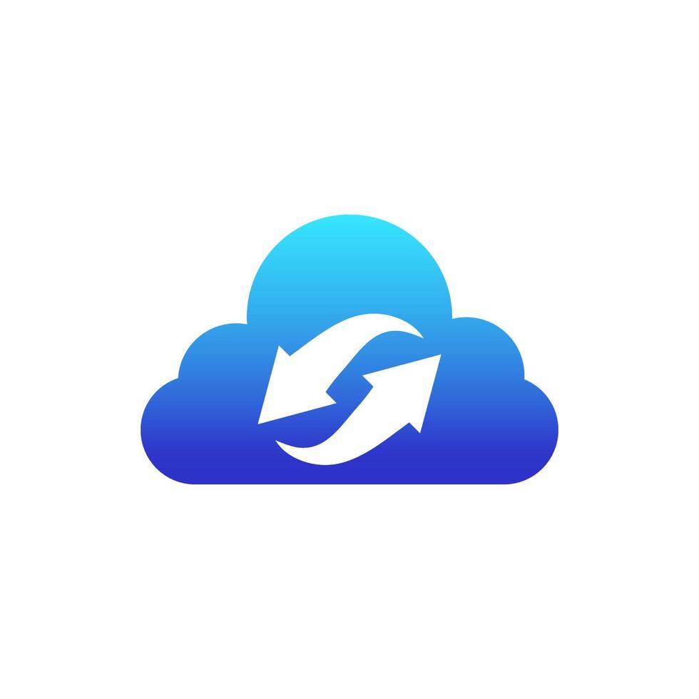Illustartion ícone nuvem com gradiente cor conceito Informática tecnologia adequado para logotipo e mais. vetor