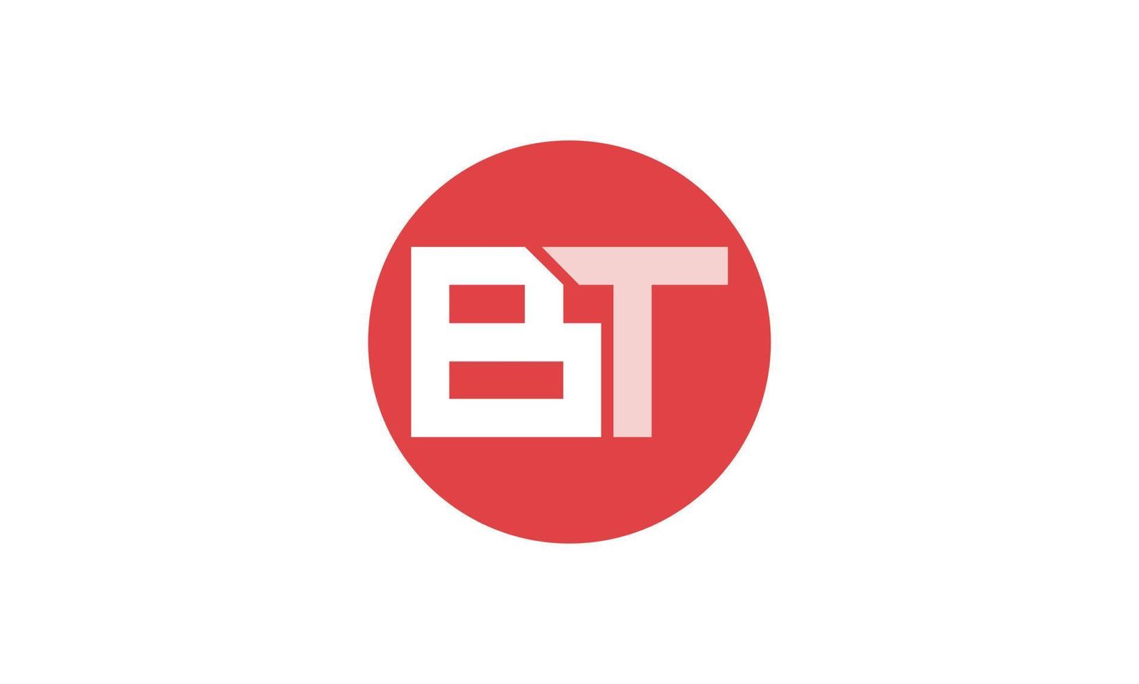 letras do alfabeto iniciais monograma logotipo bt, tb, b e t vetor