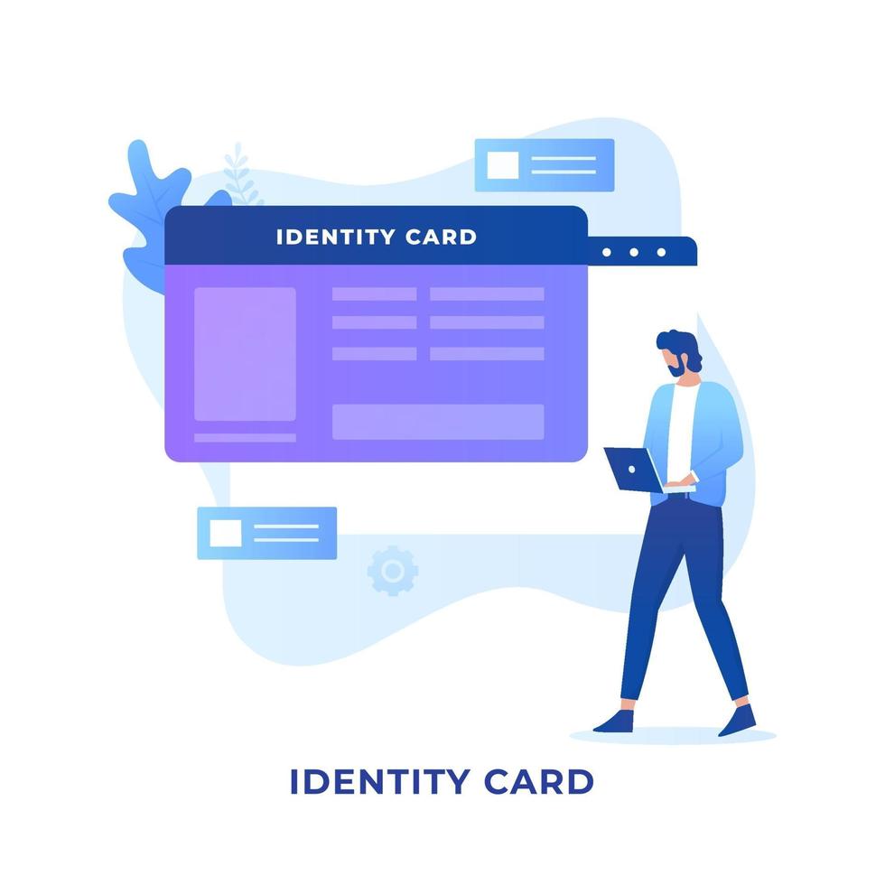 ilustração plana projeto de conceito de carteira de identidade vetor
