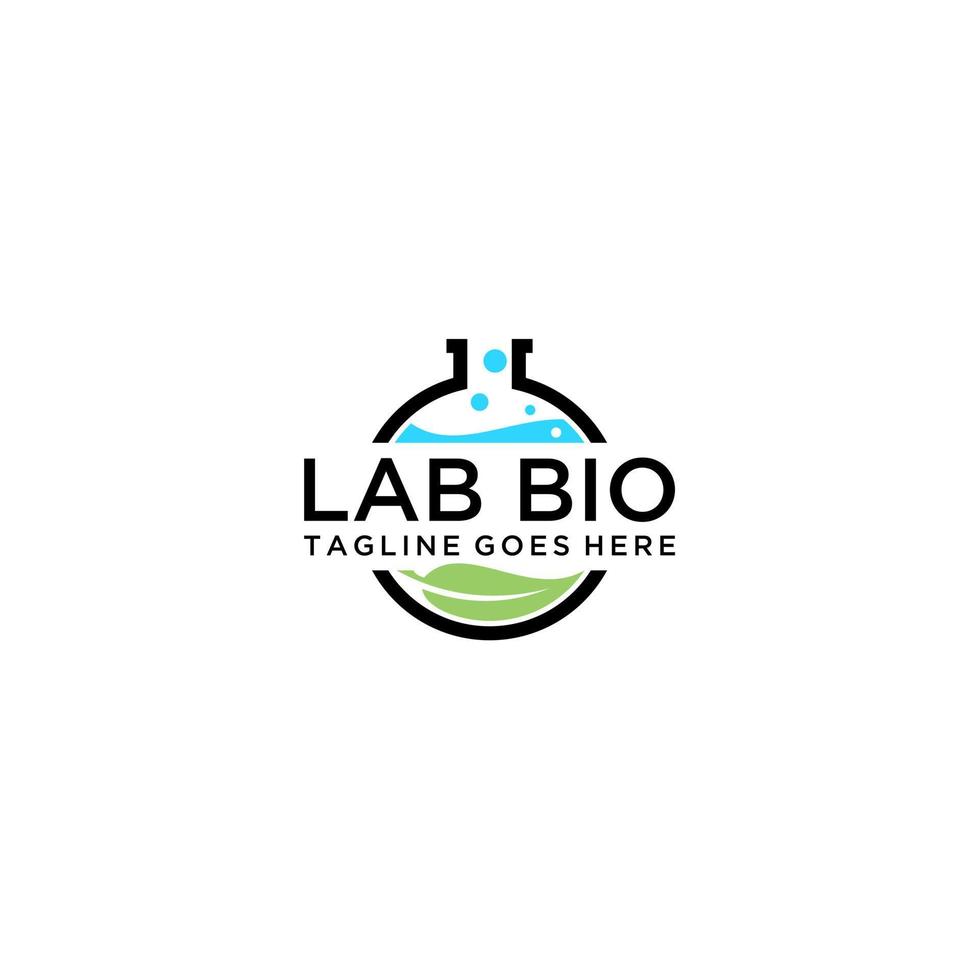 conceito de design de logotipo de laboratório natural, símbolo criativo de ciência e medicina, modelo de logotipo de laboratório ecológico vetor