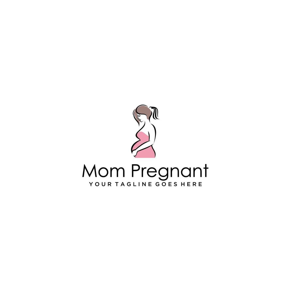 mãe grávida logotipo Projeto . vetor