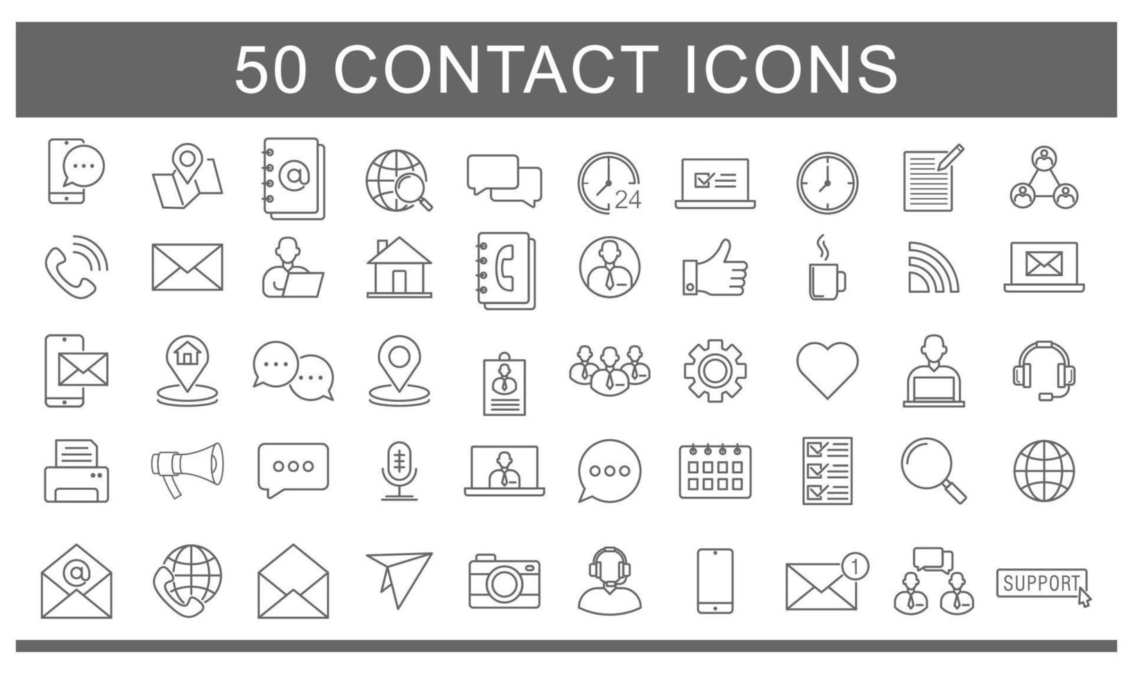 conjunto do ícones contato negócios. ícones agrupar o negócio escritório finança marketing contato. ícone vetor ilustração