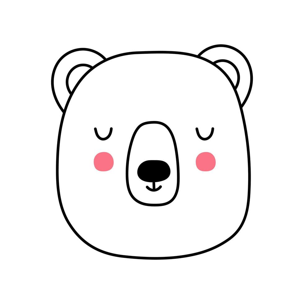 Cara de animal fofo infantil estilo boho cabeça de urso criativa impressão  infantil para pôster de tecido papel de parede de cartão postal vestuário  de bebê