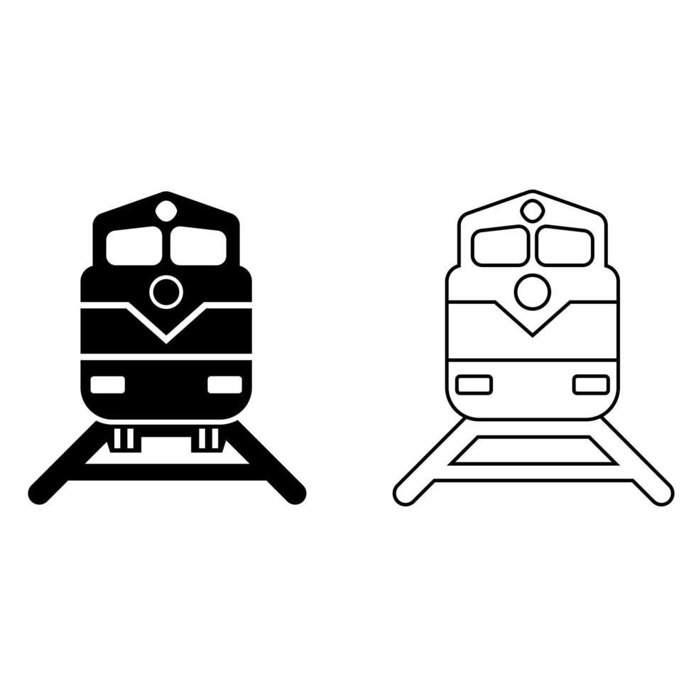 trem vetor ícone definir. eléctrico ilustração placa coleção. público transporte símbolo ou logotipo.