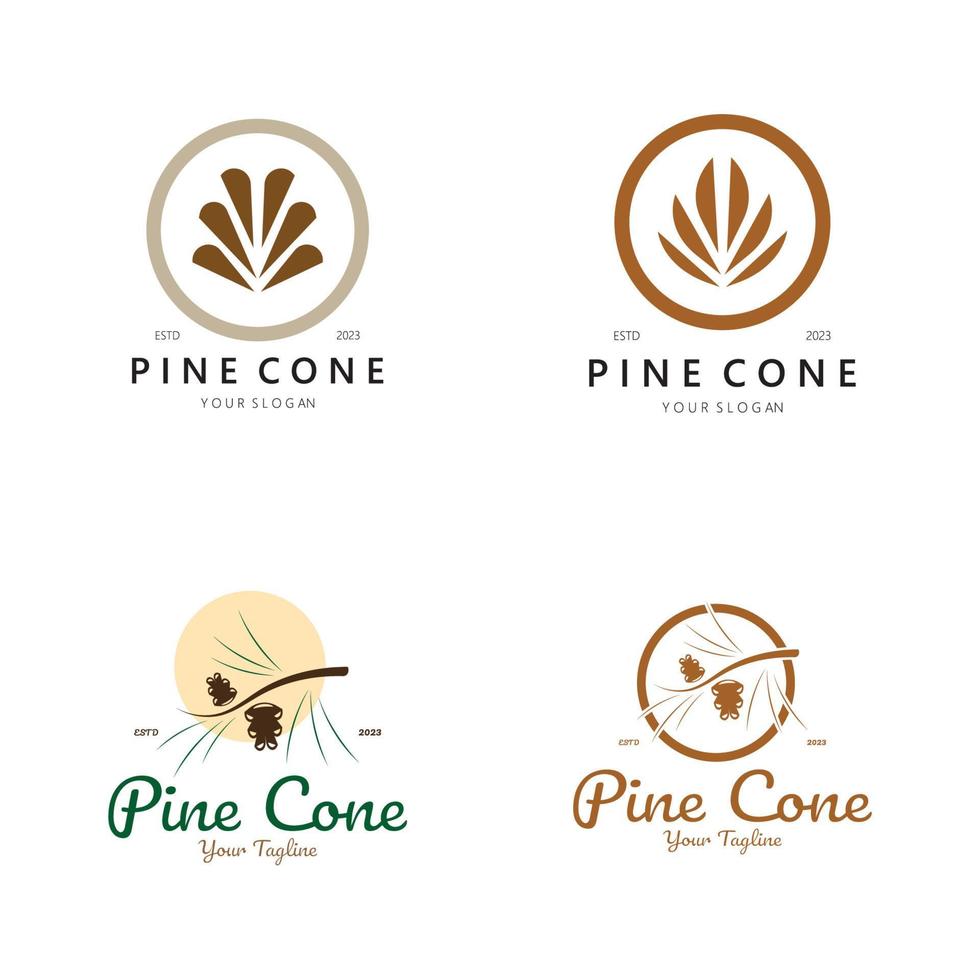 abstrato simples Pinha logotipo projeto, para negócio,crachá,brasão de armas,pinho plantação, pinheiro madeira indústria, ioga, spa, vetor
