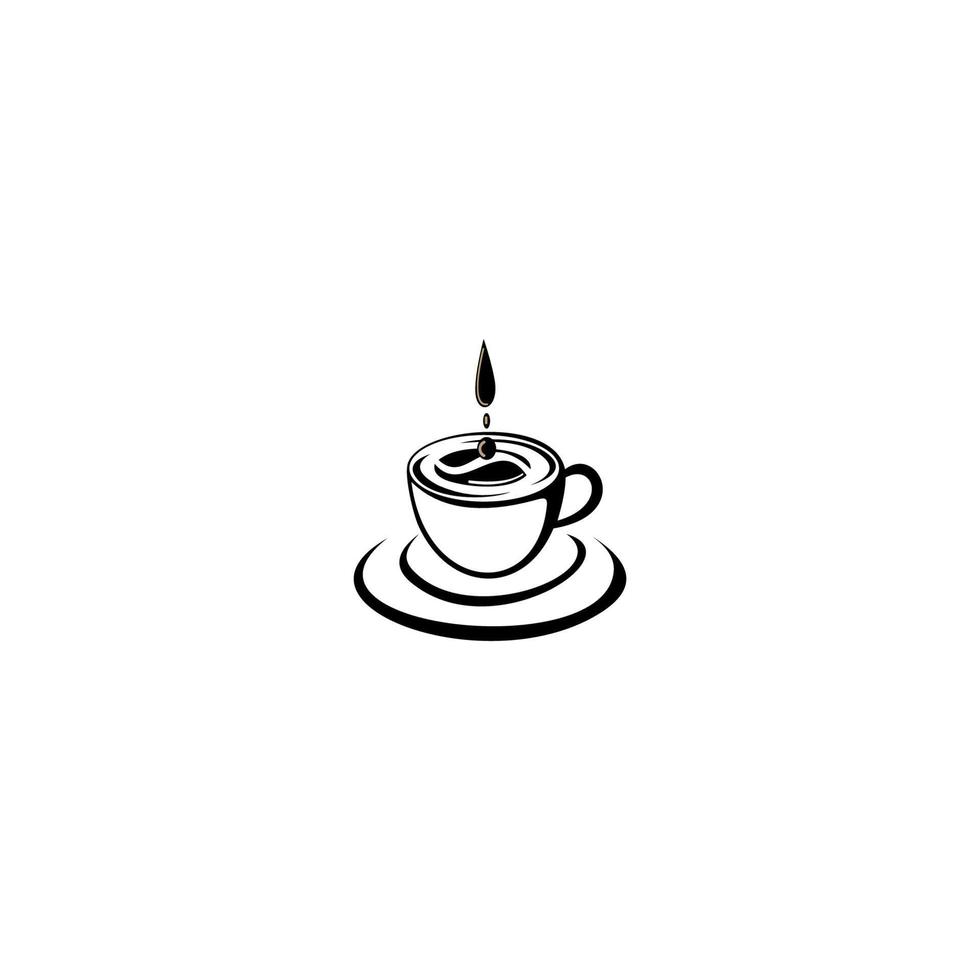 design de ícone de vetor de modelo de logotipo de xícara de café. expresso. ícone de café preto. vetor