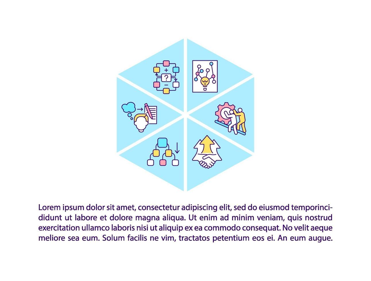 ícones de linha de conceito de melhoria de produtividade com texto vetor