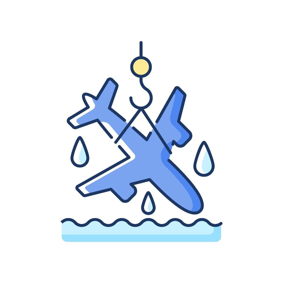 ícone de cor rgb de salvamento de avião vetor