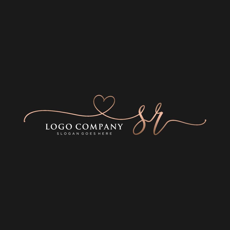 inicial sr feminino logotipo coleções modelo. caligrafia logotipo do inicial assinatura, casamento, moda, joalheria, butique, floral e botânico com criativo modelo para qualquer companhia ou negócios. vetor