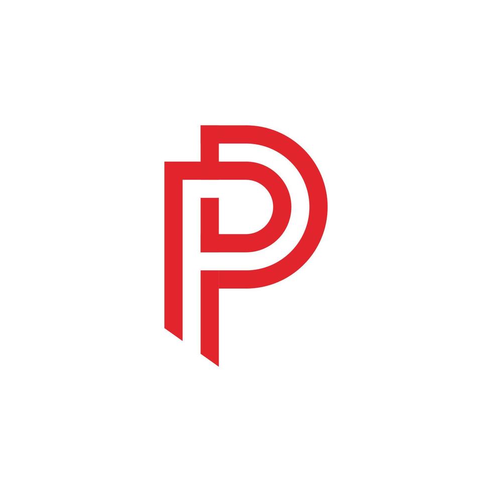 carta p logotipo vetor modelo