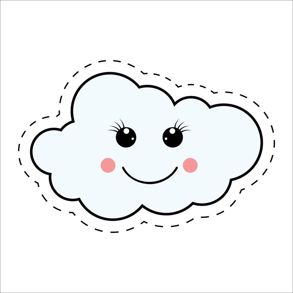 fofa nuvem desenho animado ilustração gráfico vetor