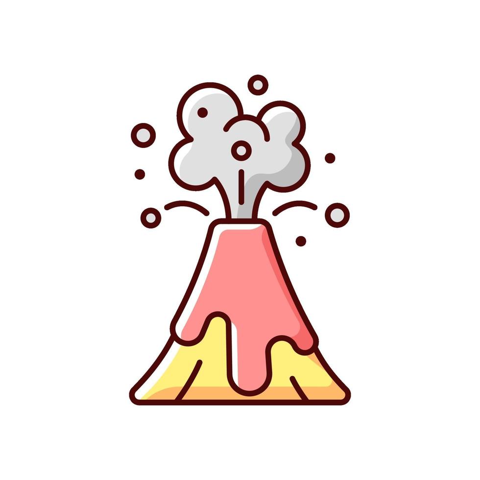 ícone de cor rgb de atividade vulcânica vetor