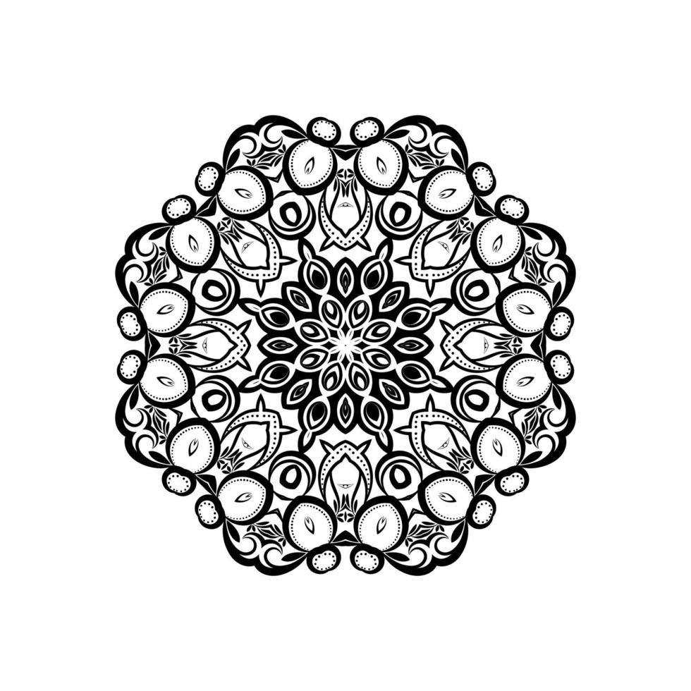 Mandala decorativa étnica com fundo isolado vetor