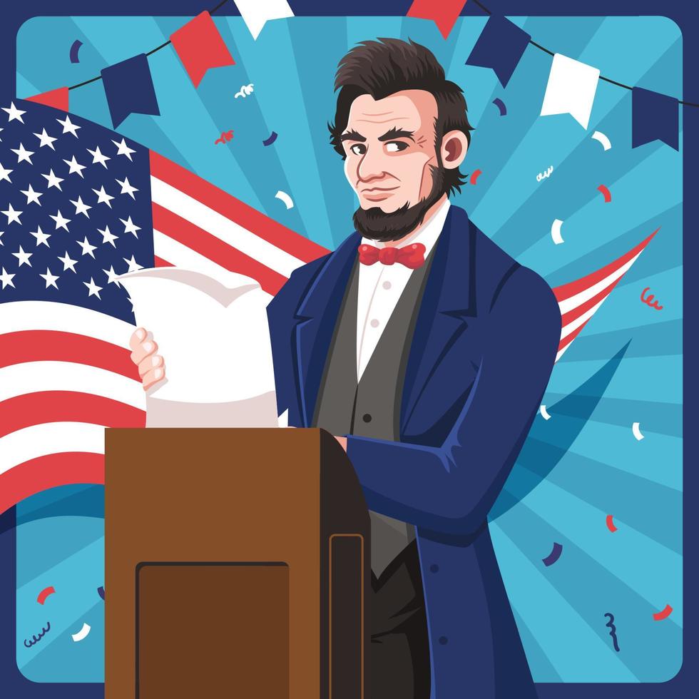 anual celebração Abraão Lincoln aniversário conceito vetor