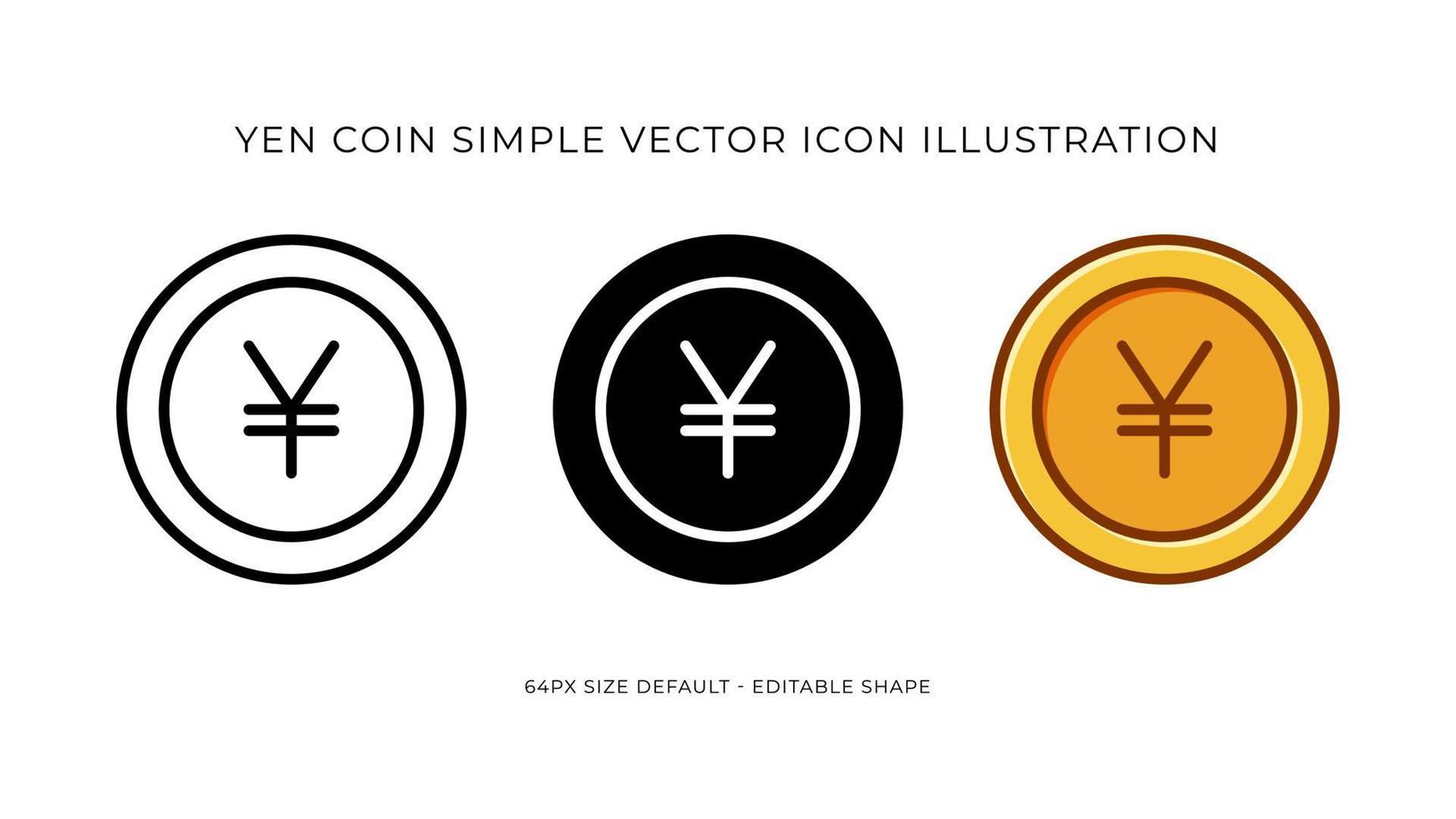 iene moeda simples vetor ícone ilustração