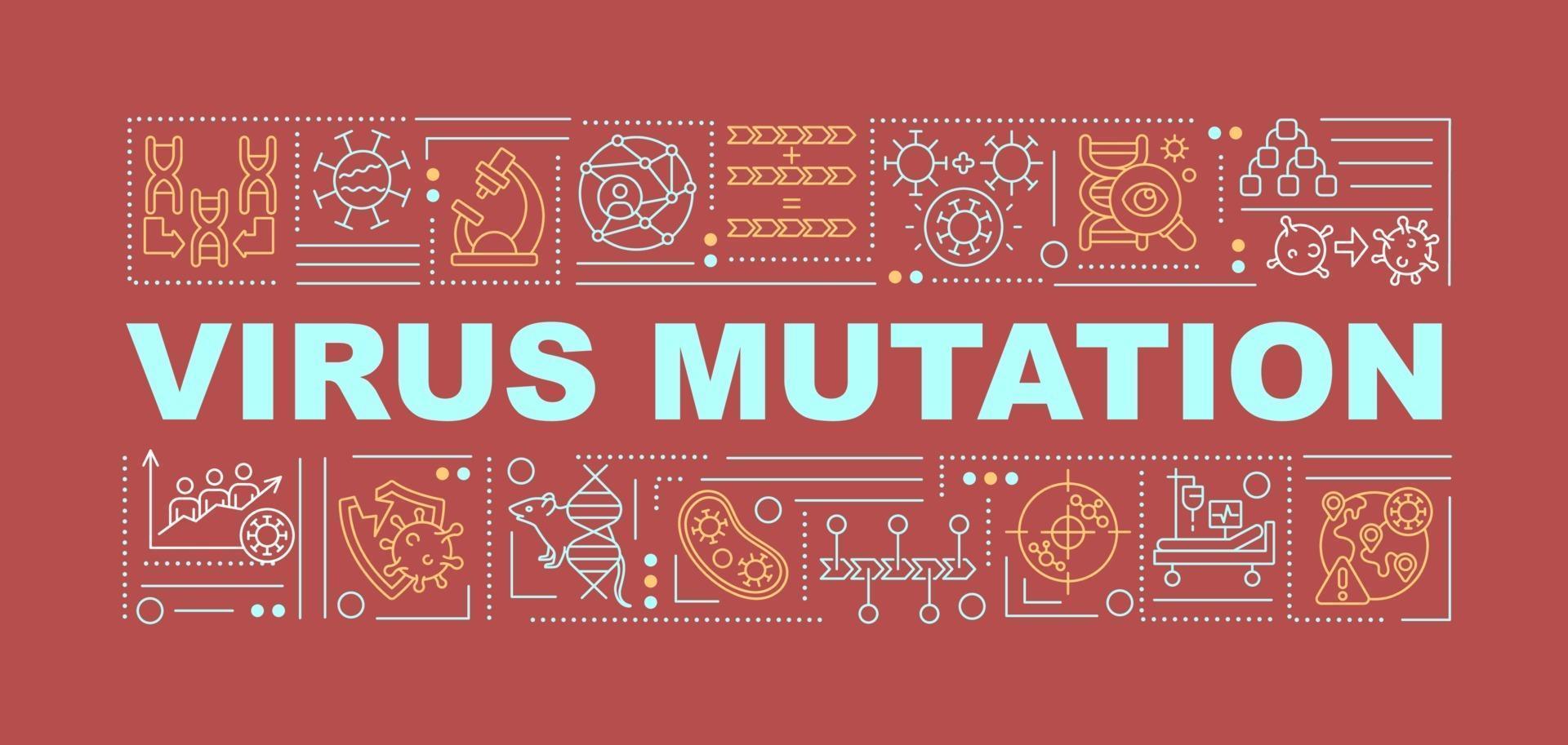 banner de conceitos de palavras de mutação de vírus vetor