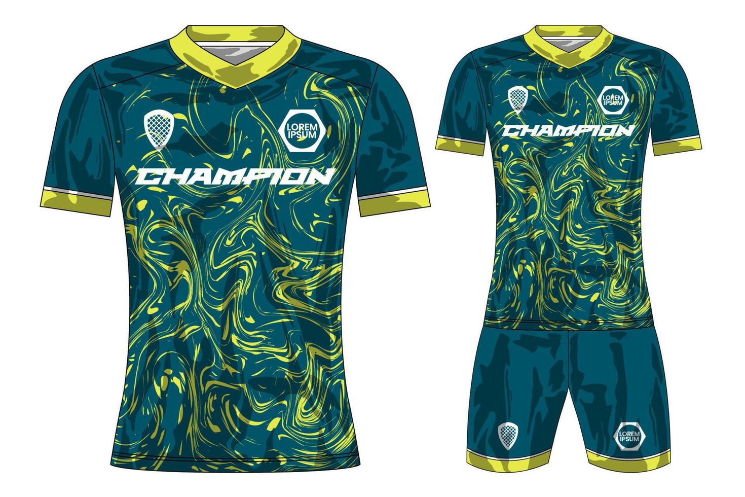 maquete de design de camiseta esportiva de camisa de futebol para clube de futebol vetor