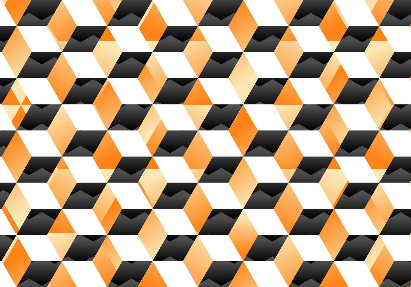 abstrato laranja e Preto cubos fundo vetor imagem