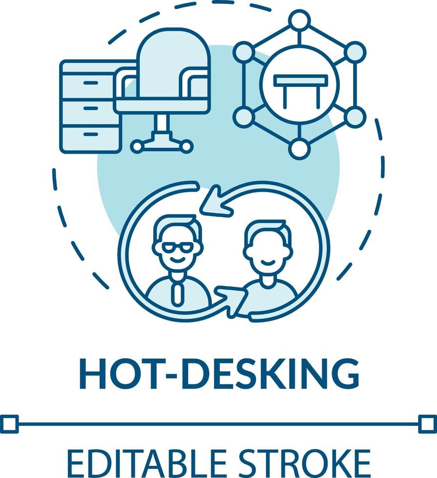 ícone do conceito hot-desking vetor