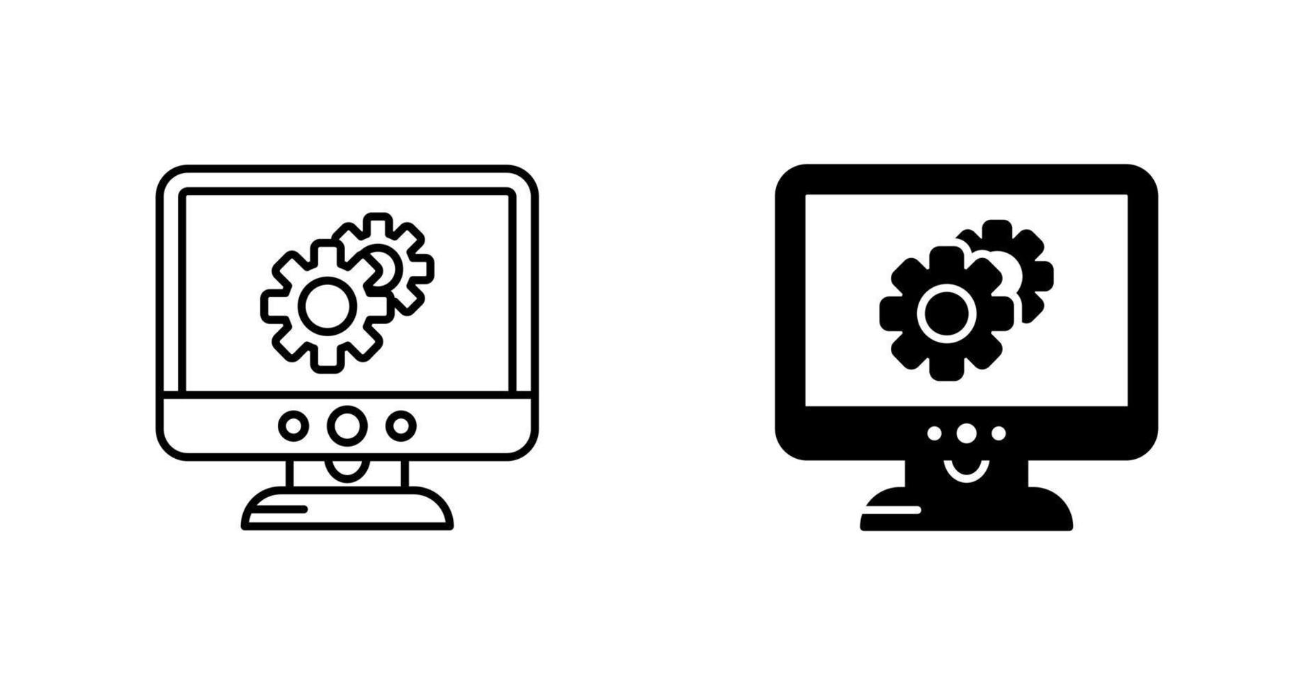 ícone de vetor de lcd de configurações