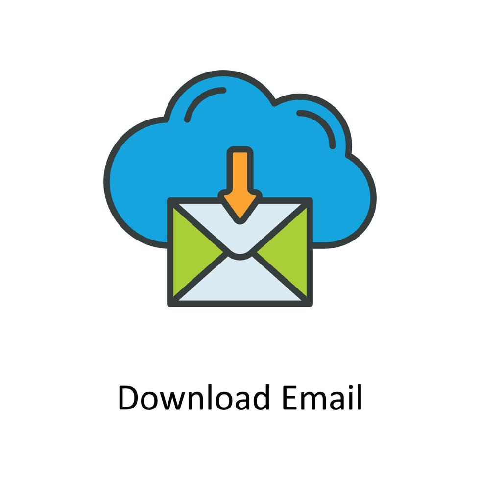 baixar o email vetor preencher esboço ícones. simples estoque ilustração estoque