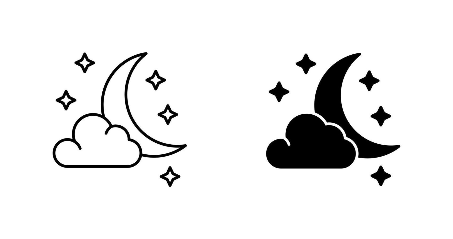 ícone de vetor de noite estrelada