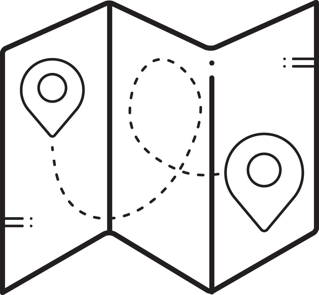 ícone de linha para mapas vetor