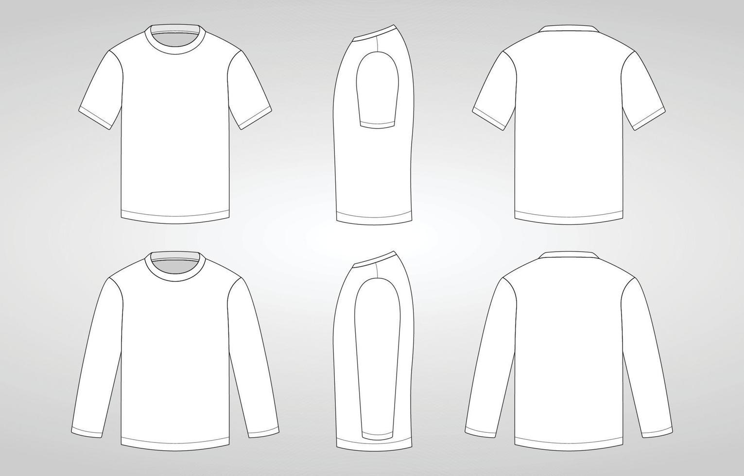 branco camiseta esboço modelo vetor