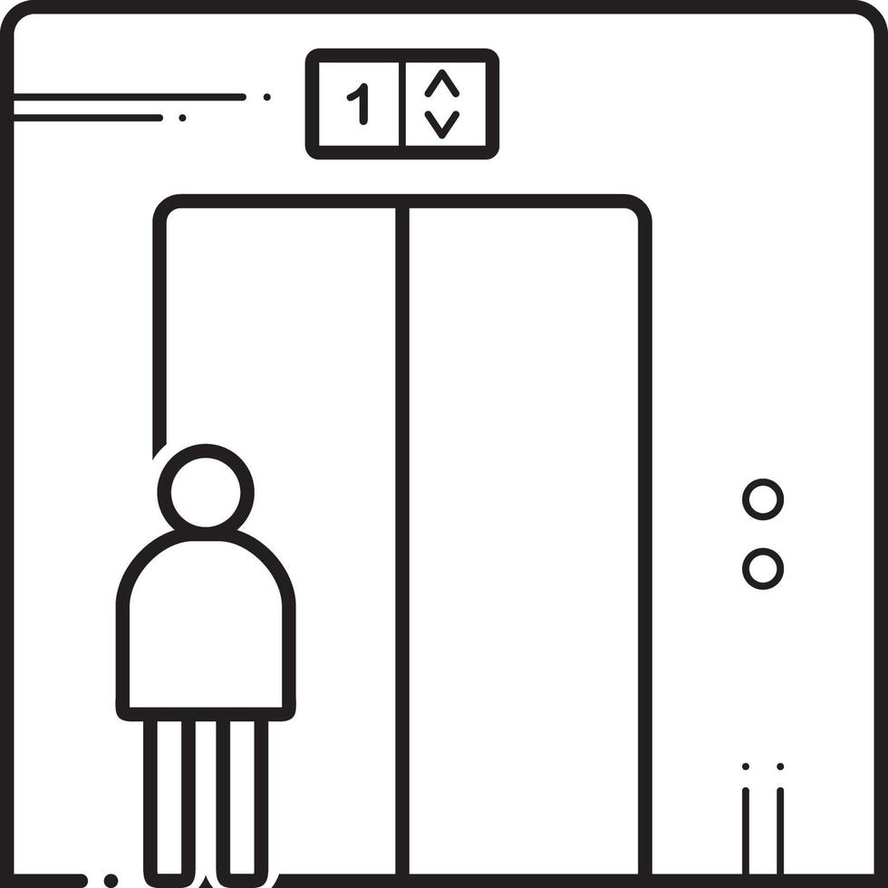ícone de linha para elevador vetor