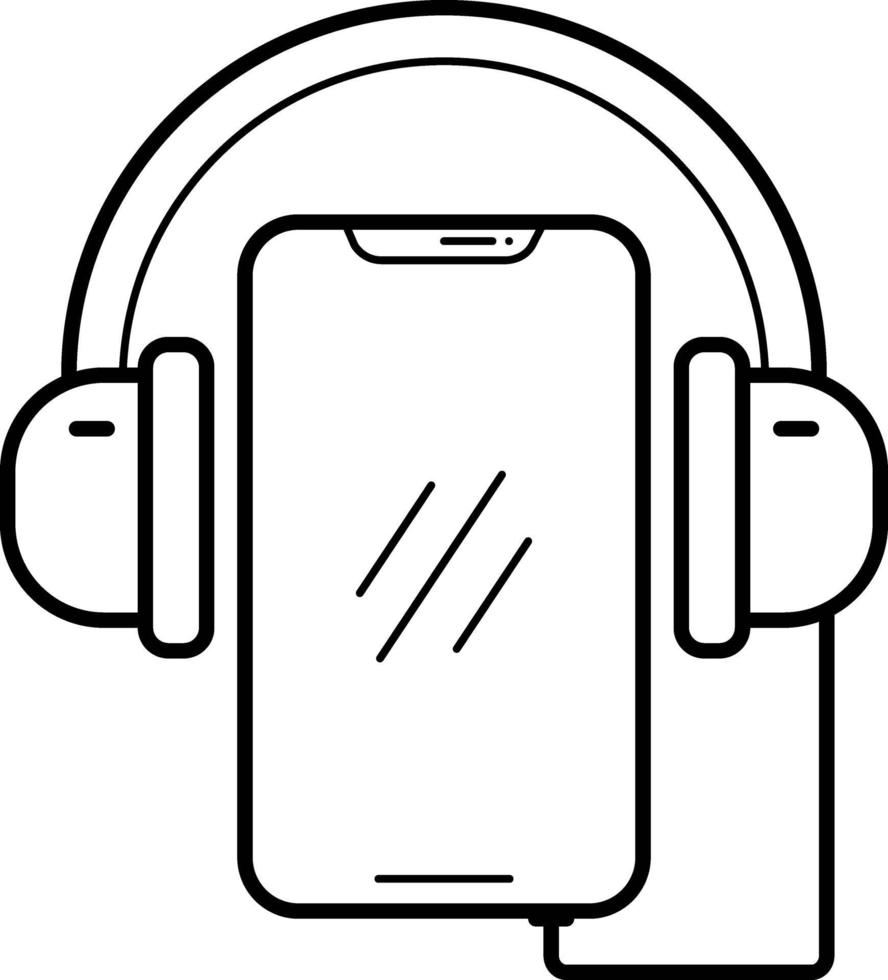 ícone de linha para aplicativo de música vetor