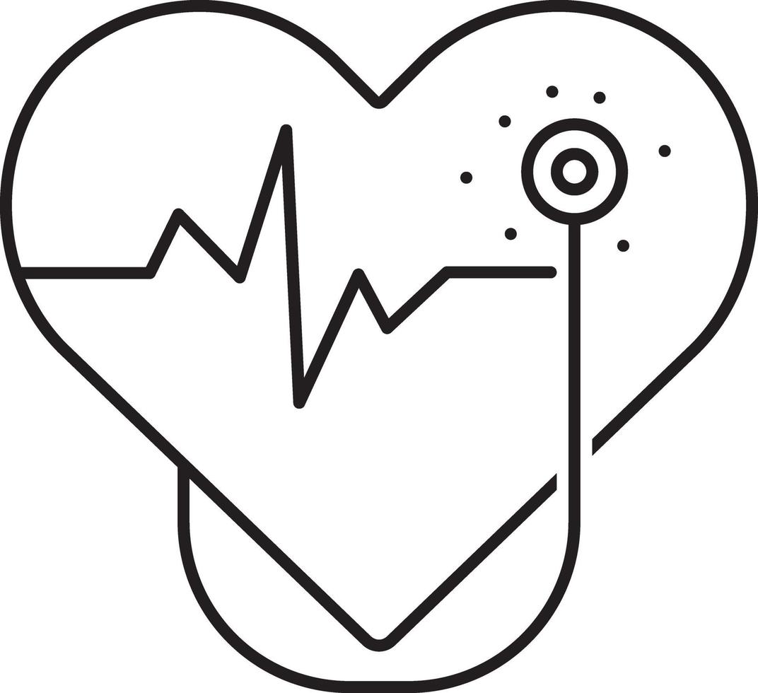 ícone de linha para cardiologia vetor