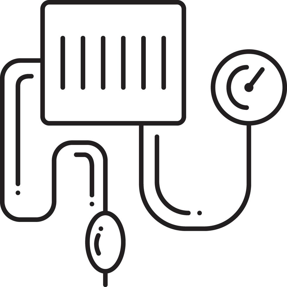ícone de linha para kit de pressão arterial vetor