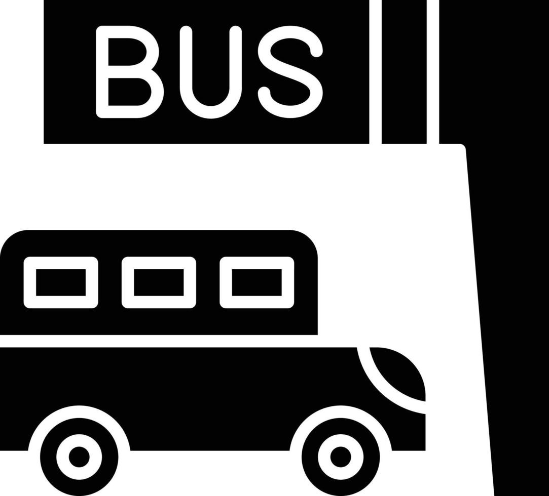 vetor Projeto ônibus Pare ícone estilo
