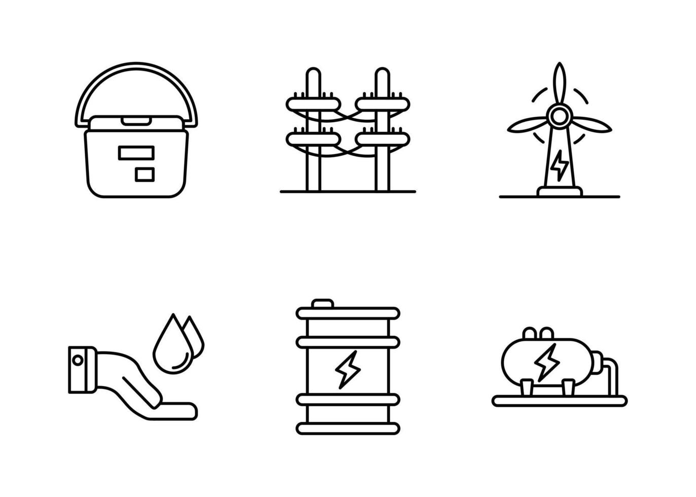 conjunto de ícones vetoriais de energia sustentável vetor